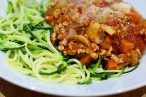 Turkey ragu with courgetti